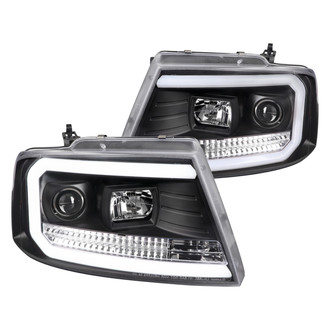 Spec-D® - Driver and Passenger Side Matte Black LED Light Tube Projector Headlights