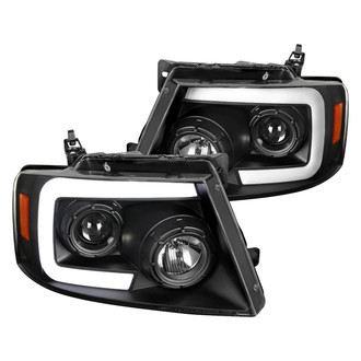 Spec-D® - Driver and Passenger Side Black Sequential LED DRL Bar Projector Headlights