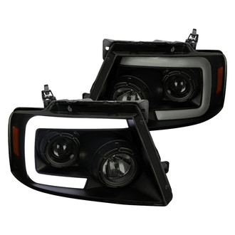 Spec-D® - Driver and Passenger Side Black/Smoke Sequential LED DRL Bar Projector Headlights