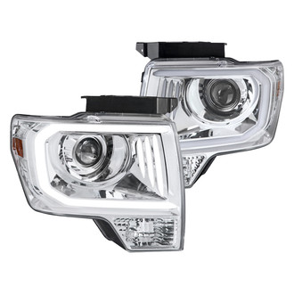 Spec-D® - Driver and Passenger Side Chrome LED DRL Bar Projector Headlights