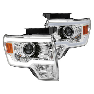 Spec-D® - Driver and Passenger Side Chrome LED DRL Bar Projector Headlights