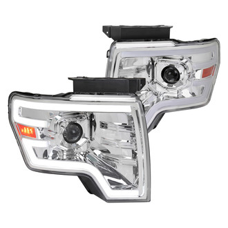 Spec-D® - Driver and Passenger Side Chrome Sequential LED DRL Bar Projector Headlights