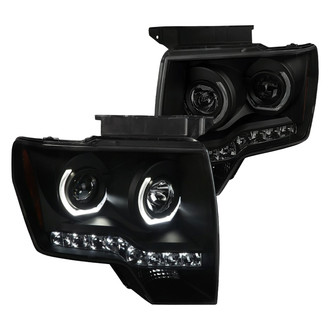 Spec-D® - Driver and Passenger Side Black Dual Halo Projector Headlights