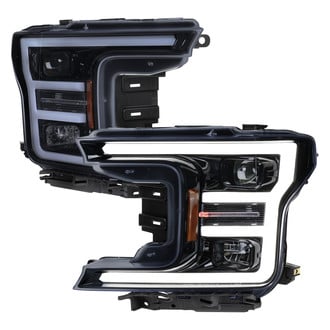 Spec-D® - Driver and Passenger Side Gloss Black/Smoke LED DRL Bar Projector Headlights