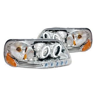Spec-D® - Driver and Passenger Side Chrome Dual Halo Projector Headlights with Parking LEDs