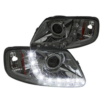 Spec-D® - Driver and Passenger Side Chrome/Smoke Projector Headlights with LED DRL