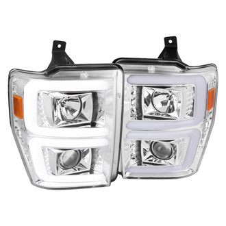 Spec-D® - Driver and Passenger Side Chrome Sequential LED DRL Bar Projector Headlights