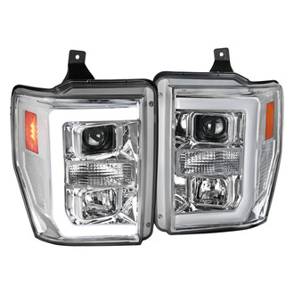 Spec-D® - Driver and Passenger Side Chrome LED DRL Bar Projector Headlights