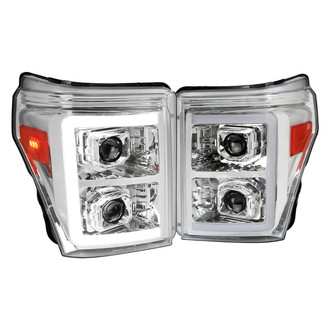 Spec-D® - Driver and Passenger Side Chrome Sequential LED DRL Bar Projector Headlights