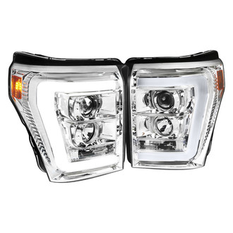 Spec-D® - Driver and Passenger Side Chrome LED DRL Bar Projector Headlights
