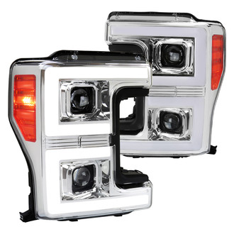 Spec-D® - Driver and Passenger Side Chrome Sequential LED DRL Bar Projector Headlights