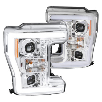Spec-D® - Driver and Passenger Side Chrome Switchback LED DRL Bar Projector Headlights