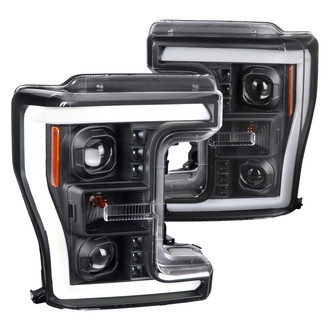 Spec-D® - Driver and Passenger Side Matte Black Switchback LED DRL Bar Projector Headlights