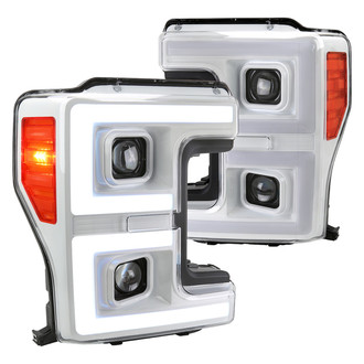 Spec-D® - Driver and Passenger Side White Sequential LED Light Tube Projector Headlights