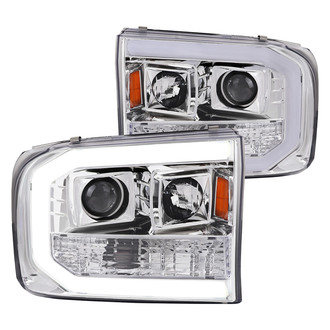 Spec-D® - Driver and Passenger Side Chrome LED Light Tube Projector Headlights