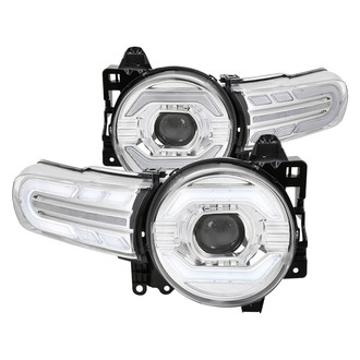 Spec-D® - Driver and Passenger Side Chrome Breathing LED Light Tube Projector Headlights with Sequential Turn Signal