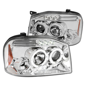 Spec-D® - Driver and Passenger Side Chrome Dual Halo Projector Headlights with Parking LEDs