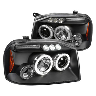 Spec-D® - Driver and Passenger Side Black Dual Halo Projector Headlights with Parking LEDs
