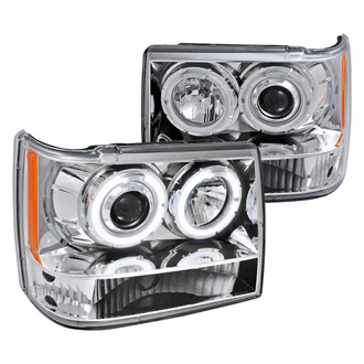 Spec-D® - Driver and Passenger Side Chrome LED Dual Halo Projector Headlights