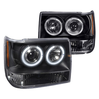 Spec-D® - Driver and Passenger Side Black LED Dual Halo Projector Headlights