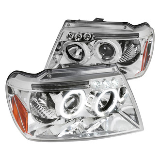 Spec-D® - Driver and Passenger Side Chrome Dual Halo Projector Headlights with Parking LEDs