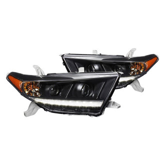 Spec-D® - Driver and Passenger Side Black Projector Headlights with LED DRL