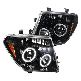 Spec-D® - Driver and Passenger Side Gloss Black Halo Projector Headlights with Parking LEDs