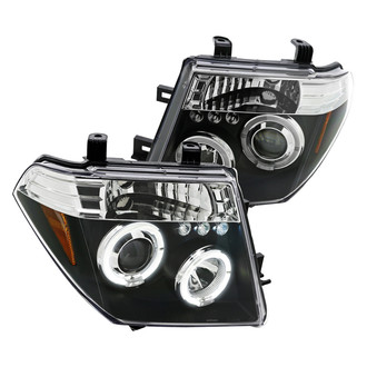 Spec-D® - Driver and Passenger Side Black Dual Halo Projector Headlights with Parking LEDs