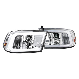 Spec-D® - Driver and Passenger Side Chrome LED DRL Bar Projector Headlights