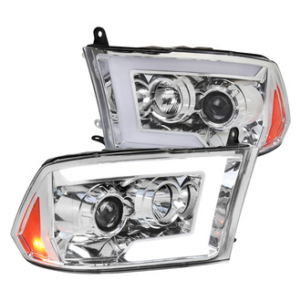 Spec-D® - Driver and Passenger Side Chrome LED DRL Bar Projector Headlights