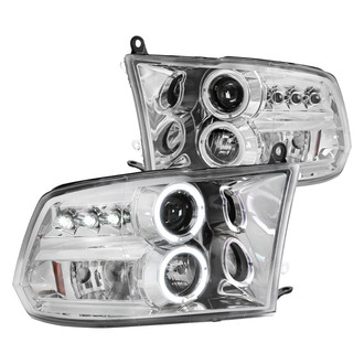 Spec-D® - Driver and Passenger Side Chrome Dual Halo Projector Headlights with Parking LEDs