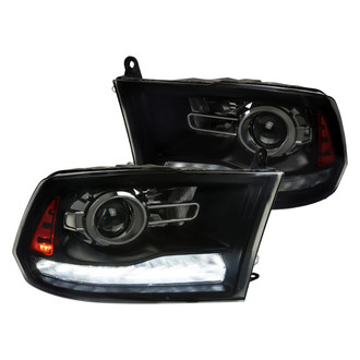 Spec-D® - Driver and Passenger Side Gloss Black/Smoke Projector Headlights with Sequential LED DRL