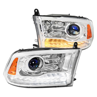 Spec-D® - Driver and Passenger Side Chrome LED DRL Bar Projector Headlights