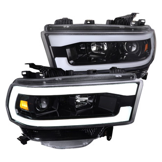 Spec-D® - Driver and Passenger Side Jet Black LED DRL Bar Projector Headlights
