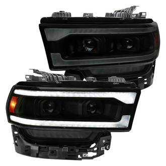 Spec-D® - Driver and Passenger Side Gloss Black/Smoke Projector Headlights with Sequential LED DRL