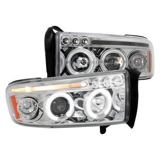 Spec-D® - Driver and Passenger Side Chrome Dual Halo Projector Headlights with Parking LEDs