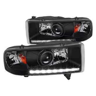 Spec-D® - Driver and Passenger Side Matte Black Projector Headlights with LED DRL
