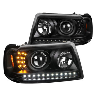 Spec-D® - Driver and Passenger Side Black Projector Headlights with Parking and Turn Signal LEDs