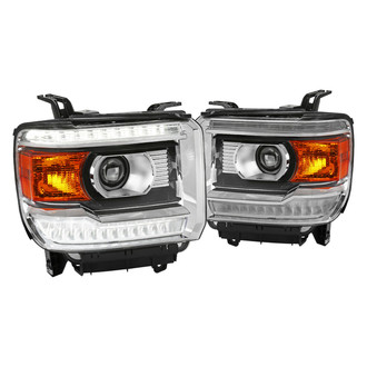Spec-D® - Driver and Passenger Side Chrome Projector Headlights with LED DRL