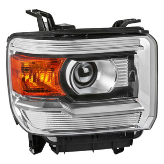Spec-D® - Black/Chrome Factory Style Projector Headlight with Amber Turn Signal/Corner Light Lens