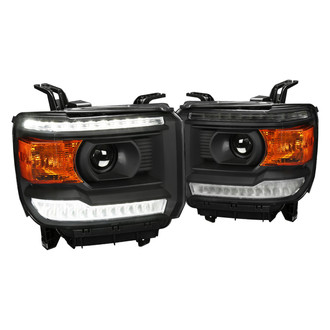 Spec-D® - Driver and Passenger Side Matte Black Projector Headlights with LED DRL