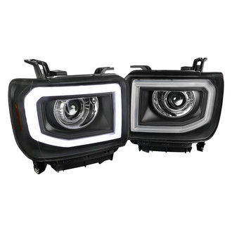 Spec-D® - Driver and Passenger Side Black Switchback LED DRL Bar Projector Headlights