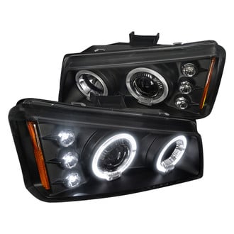 Spec-D® - Driver and Passenger Side Black Dual Halo Projector Headlights with Parking LEDs