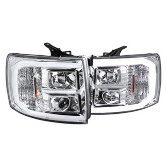 Spec-D® - Driver and Passenger Side Chrome LED DRL Bar Projector Headlights