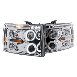 Spec-D® - Driver and Passenger Side Chrome Dual Halo Projector Headlights with Parking LEDs