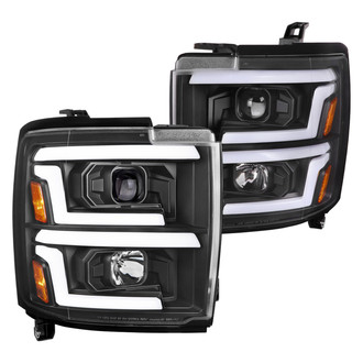 Spec-D® - Driver and Passenger Side Matte Black Sequential LED Light Tube Projector Headlights