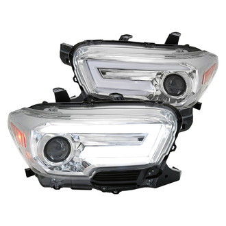 Spec-D® - Driver and Passenger Side Chrome Sequential LED DRL Bar Projector Headlights