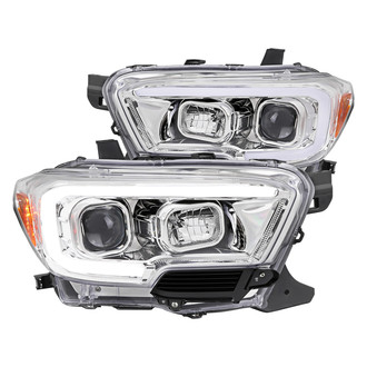 Spec-D® - Driver and Passenger Side Chrome Switchback LED DRL Bar Projector Headlights