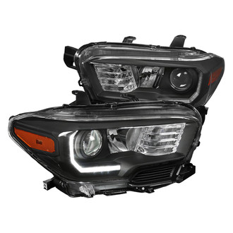 Spec-D® - Driver and Passenger Side Black Projector Headlights with LED DRL