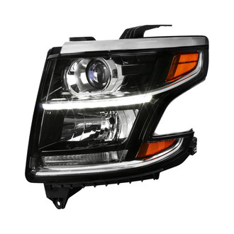 Spec-D® - Passenger Side Black Factory Style Projector Headlight with LED DRL